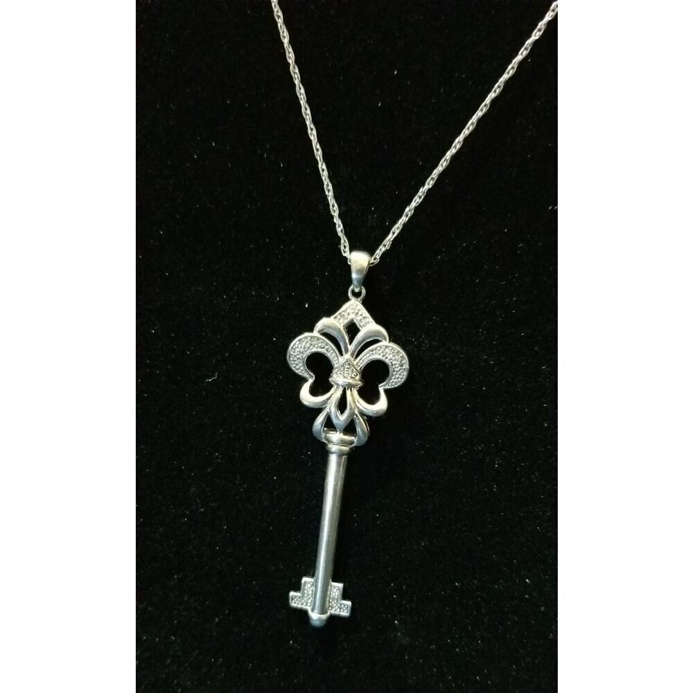 .925 Skeleton Key Pendant Necklace View 2